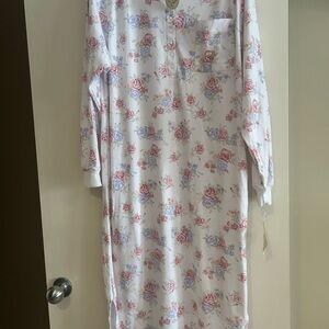 Charter Club Floral Nightgown - White with Pink and Blue